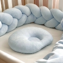 Set lenjerie pentru Patut Bebe din 6 piese Elefant albastru (17)